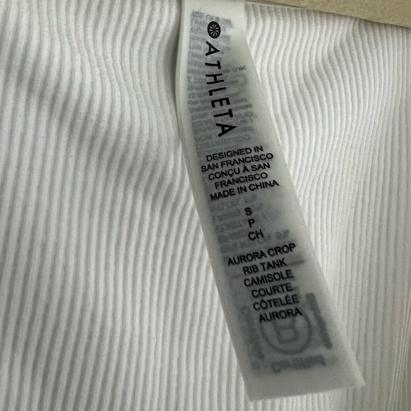 NWT Small Athleta White Aurora Crop Rib Tank - Picture 7 of 7